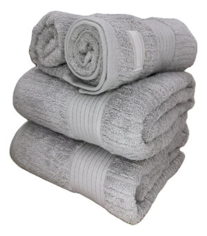 Jogo De Toalha Banhão Buddemeyer Fio Penteado 4pçs Macio Cor Cinza Canelado