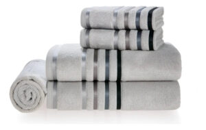 Jogo Toalha Banhão Gigante 5pç Lumina Karsten Fio Penteado Cor Cinza Mineral