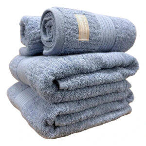 Jogo De Toalha Banhão Buddemeyer Fio Penteado 4pçs Macio Cor Azul Canelado