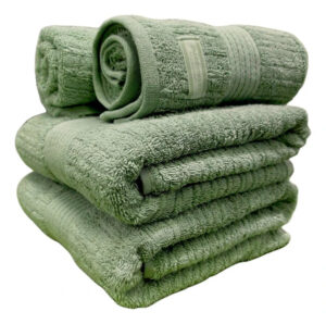 Jogo De Toalha Banhão Buddemeyer Fio Penteado 4pçs Macio Cor Verde-escuro Canelado